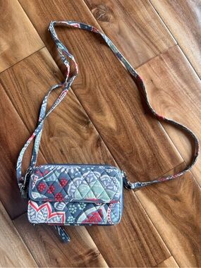 Vera Bradley Quilted Crossbody in Blue Multi Floral